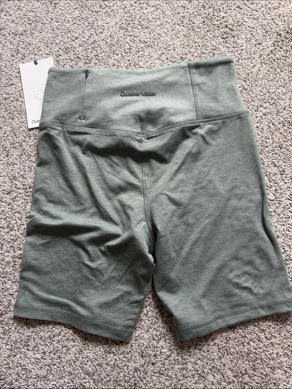 Outdoor Voices Women's Sage Green High-Rise Bike Shorts size M NWT